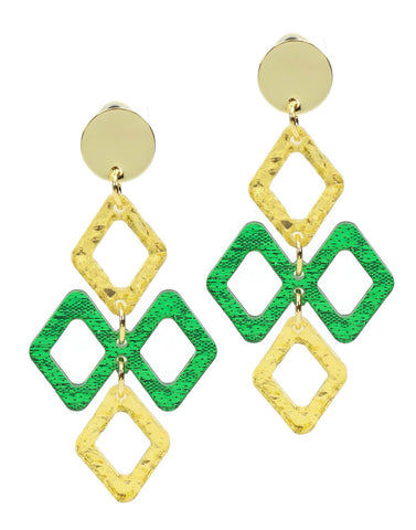 The Alexa Earring - Green + Gold
