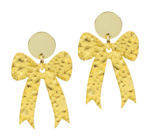 Gameday Bow Earring - Gold