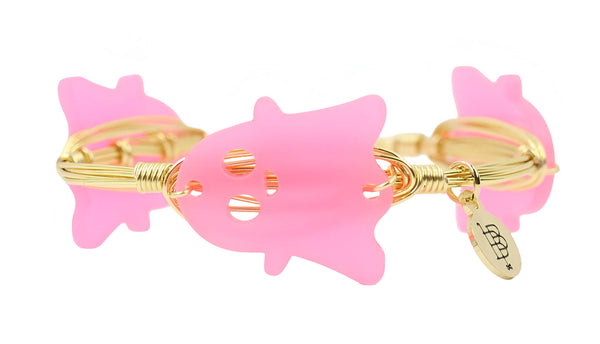Glow in the Dark Ghost Bangle Bracelet - Pink
