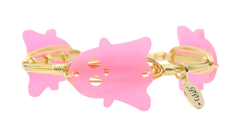 Glow in the Dark Ghost Bangle Bracelet - Pink