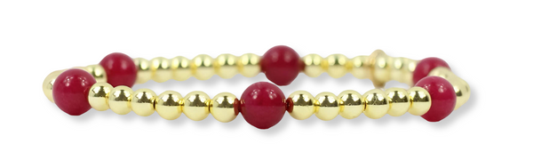 Lexi Stretch Bracelet - Crimson