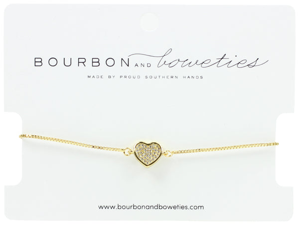 Rhinestone Heart Adjustable Bracelet