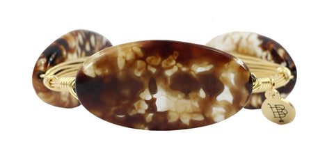 Mocha Marble Bangle Bracelet