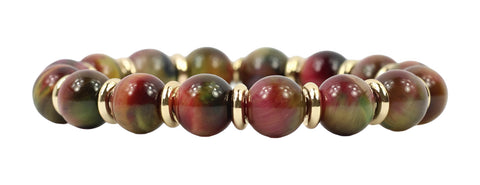 Shelby Stretch Bracelet - Wine & Olive