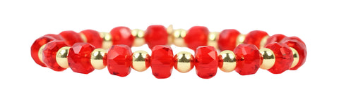 Annie Stretch Bracelet - Candy Red