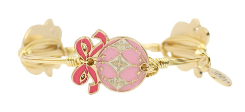 The Eloise Ornament Bangle Bracelet - Pink