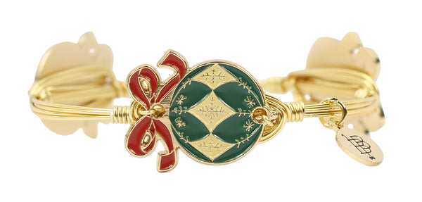 The Eloise Ornament Bangle Bracelet - Green