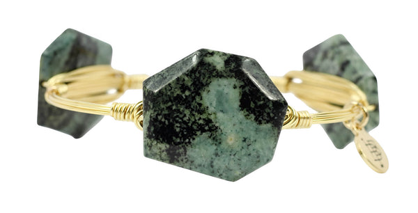 The Green Granite Bangle Bracelet