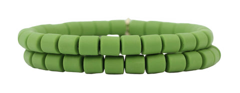 BOGO Stacker Stretch Bracelet - Green Vinyl