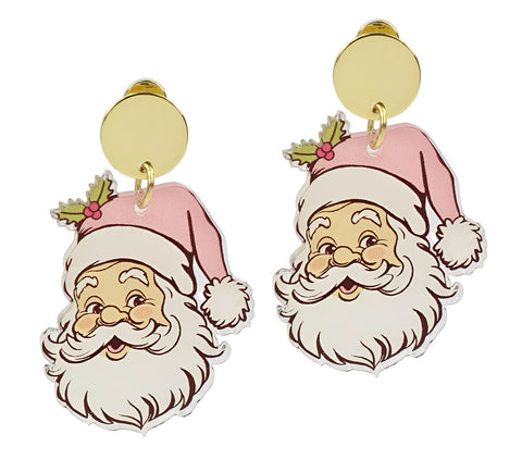 Santa Earring - Pink