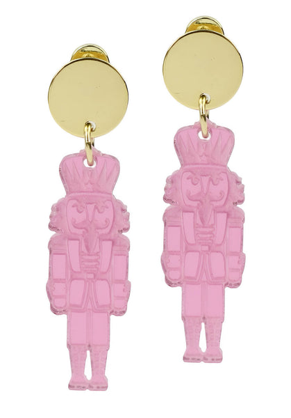 The Pink Mirror Nutcracker Earring