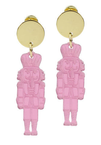 The Pink Mirror Nutcracker Earring