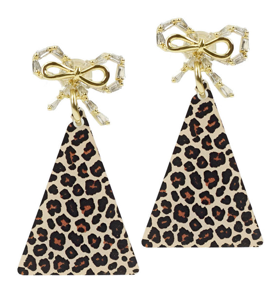 Glam Christmas Tree Earring - Cheetah