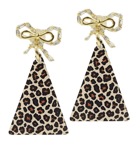 Glam Christmas Tree Earring - Cheetah