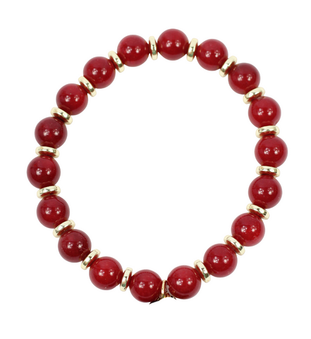 Annie Stretch Bracelet - Smooth Crimson