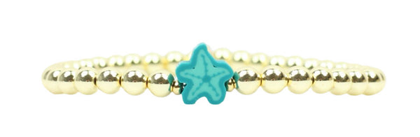 Stacker Stretch Bracelet - Teal Starfish