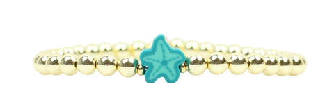 Stacker Stretch Bracelet - Teal Starfish