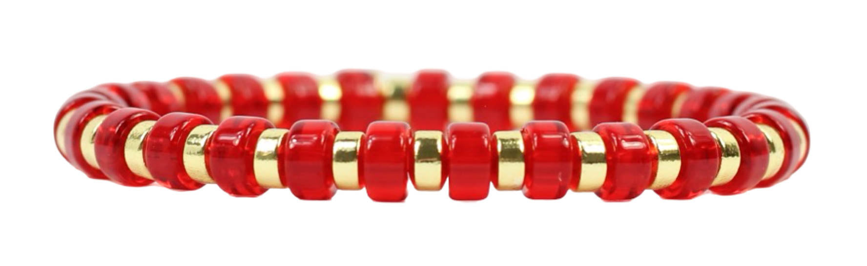 Gigi Stretch Bracelet - Candy Red Disc