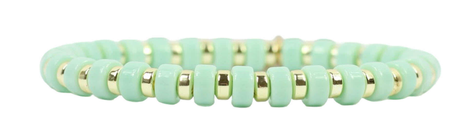 Gigi Stretch Bracelet - Mint Disc