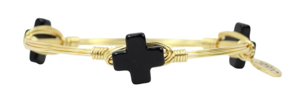 The Cross Bangle Bracelet - Black
