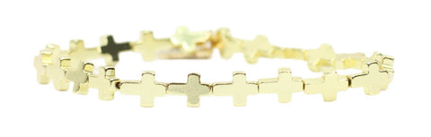 Stacker Stretch Bracelet - Gold Cross