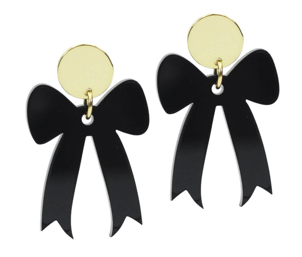 Gameday Bow Earring - Black