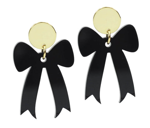 Gameday Bow Earring - Black