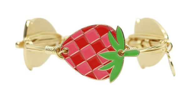 The Checkered Strawberry Bangle Bracelet
