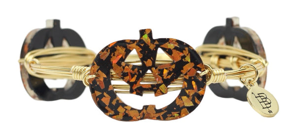 The Jack-O-Lantern Bangle Bracelet - Black & Orange