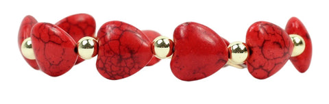 Shelby Stretch Bracelet - Red Hearts
