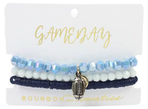 Gameday Stretchy Stack - Navy + Carolina Blue