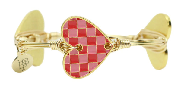 The Checkered Heart Bangle Bracelet