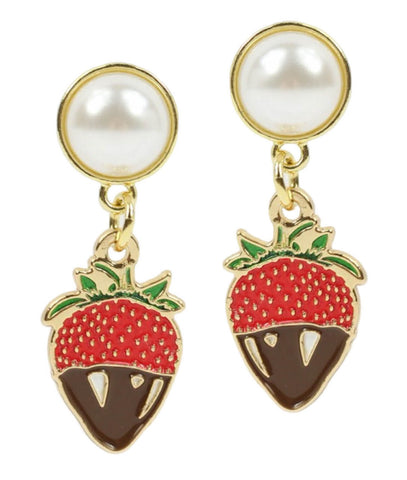 Chocolate Dipped Strawberry Earring