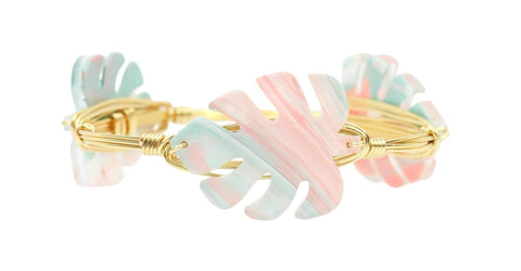 Pink Sands Palm Bangle Bracelet