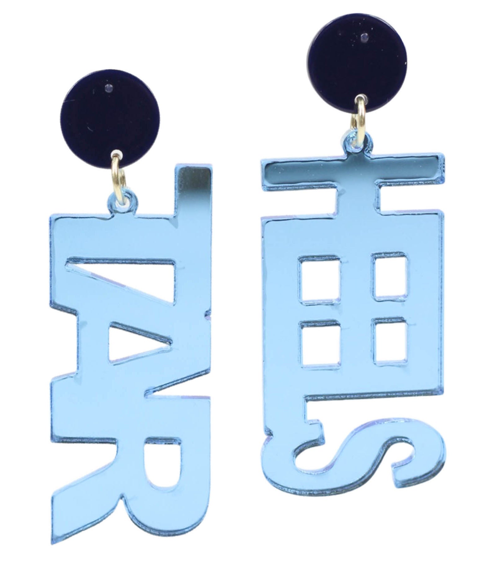 Tar Heels Acrylic Earring - Blue Mirror