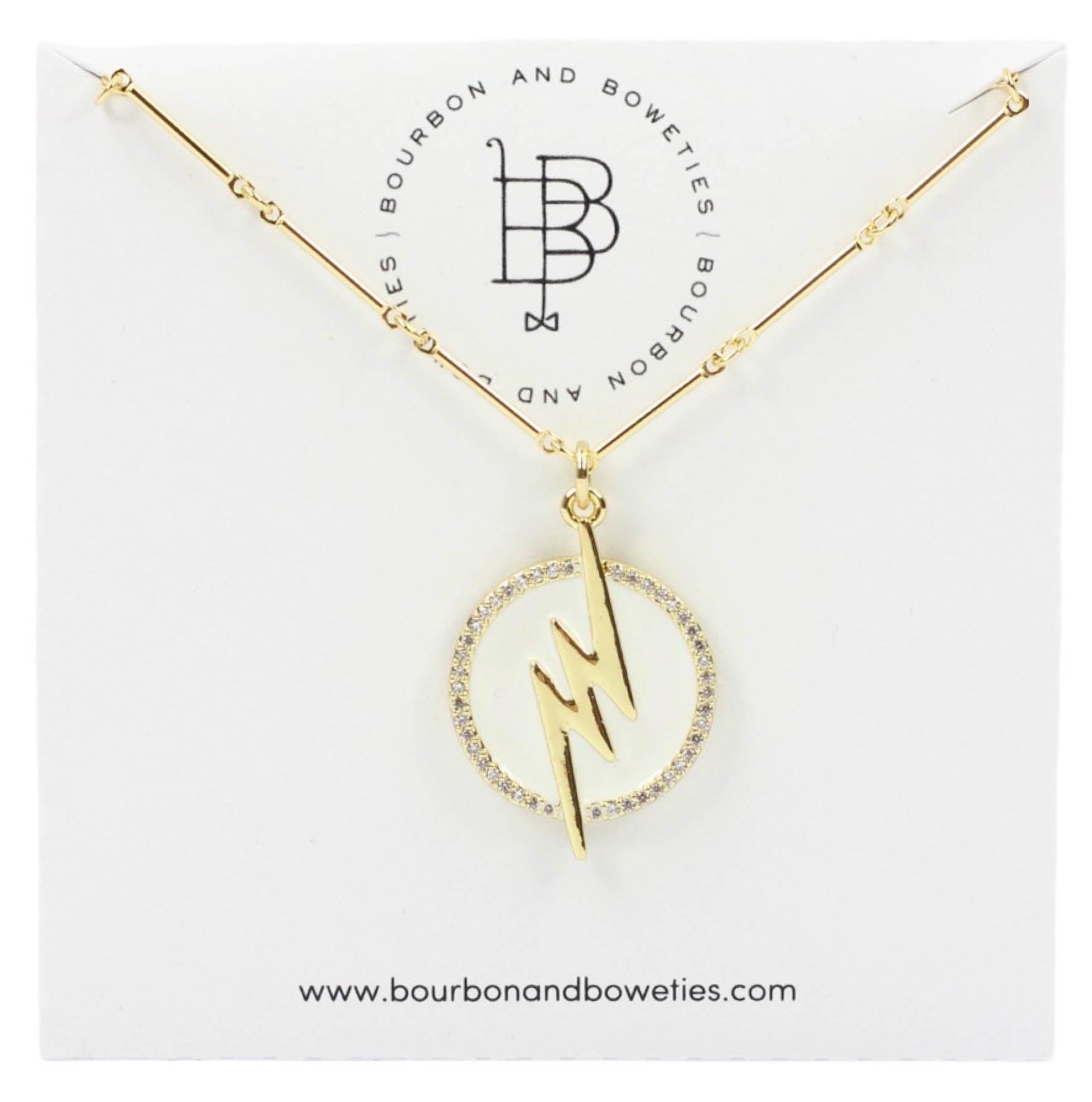 Lightning Bolt Necklace - White