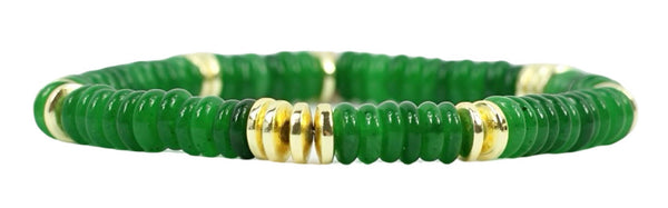 Annie Stretch Bracelet - Dark Green Slice