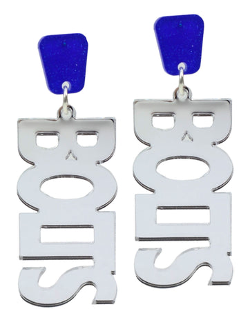 Bolts Acrylic Earring - Silver Mirrored
