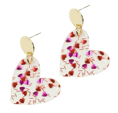 Confetti Heart Earring