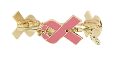 Awareness Ribbon Bangle Bracelet - Breast Cancer