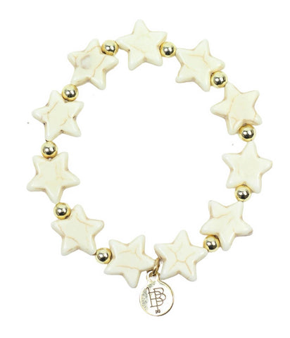 Shelby Stretch Bracelet - White Stars