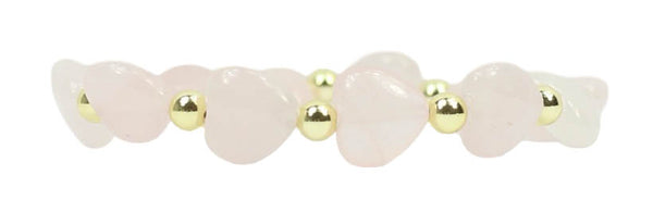 Shelby Stretch Bracelet - Rose Quartz Hearts