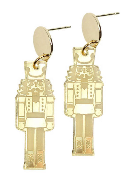 The Gold Mirror Nutcracker Earring
