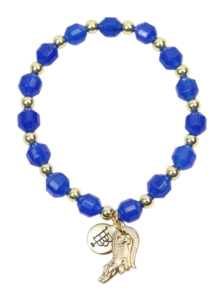 Annie Stacker Bracelet - Royal Blue with Gator Charm