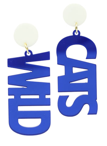 Wild Cats Acrylic Earring - Blue Mirror