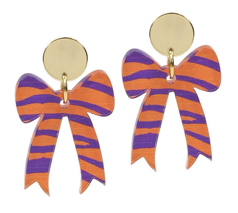 Gameday Bow Earring - Tiger