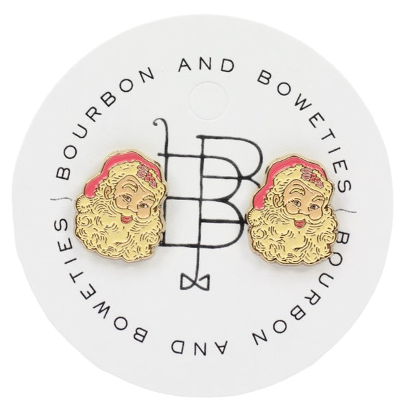 Retro Santa Stud Earring - Pink