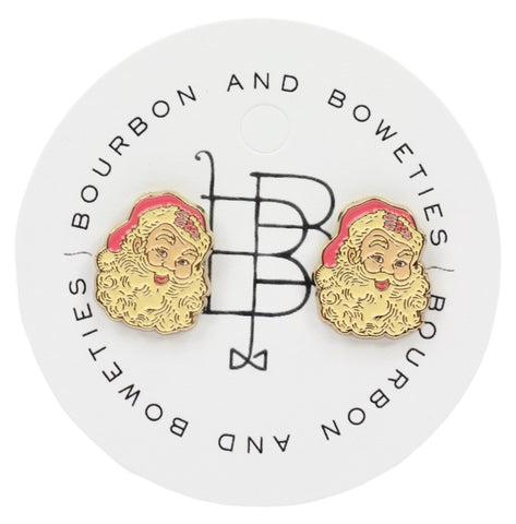 Retro Santa Stud Earring - Pink