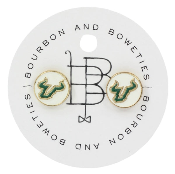 USF Logo Enamel Stud Earring