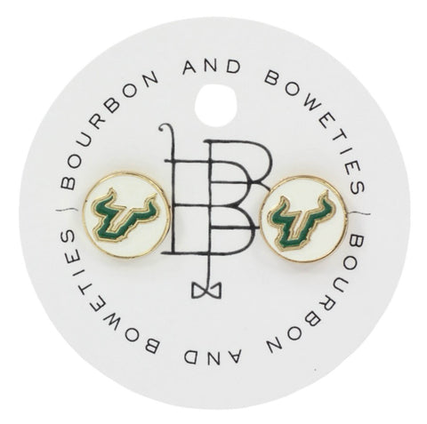 USF Logo Enamel Stud Earring